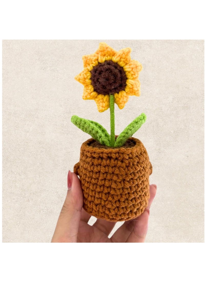 Coolchic Coolchic Handemade Sunflower Crochet with Card,Teacher Appreciation Gift from Student,Graduation Techer Day Gift  - Image 3