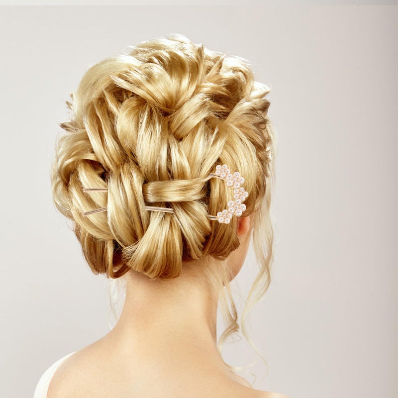 Vintage Pearl Hair Fork U Shape Rhinestone Bridal Hairpin For Women Accessories - Image 3