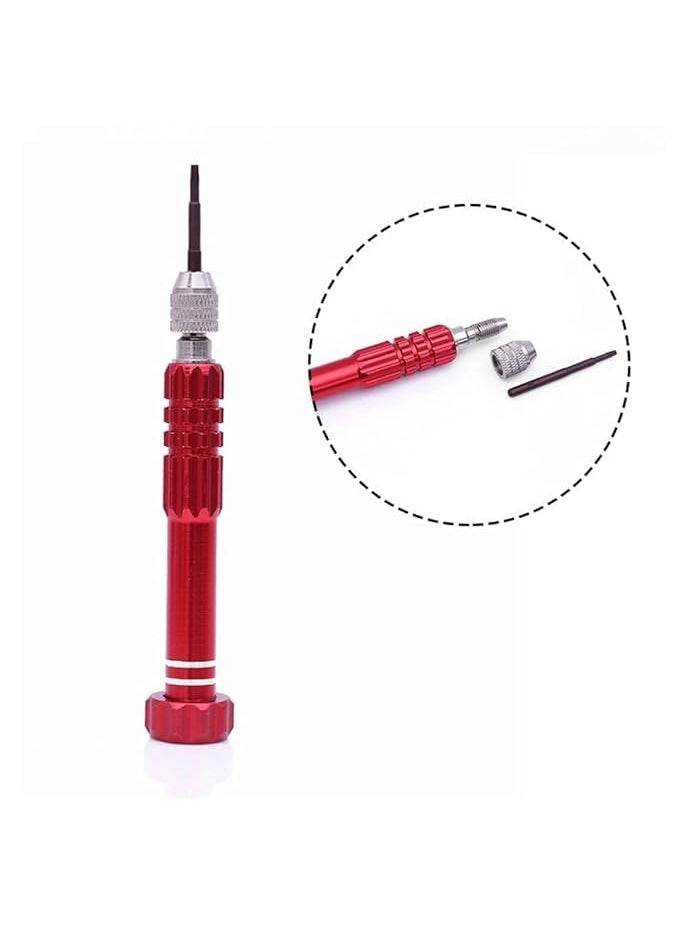Sunshades 4 in 1 aluminum alloy pen screwdriver multifunctional screwdriver sets MultiFunction Magnetic screwdriver for Mobile Phone Electronics Repair Opening Tools Precision Screwdriver Set Red  - Image 3