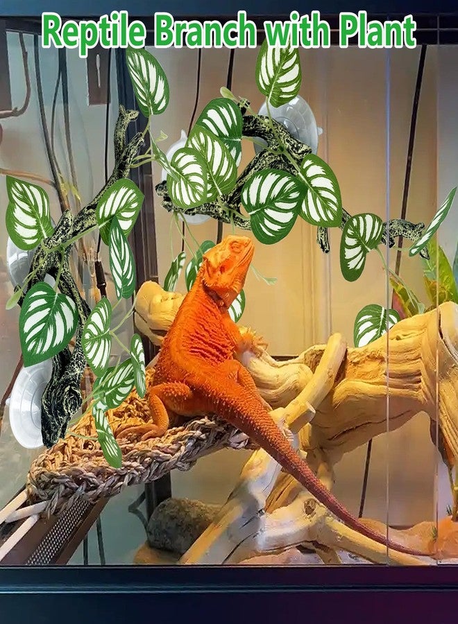 kathson 4 PCS Reptile Corner Branch Resin Snake Climb Tree Branch Decor Reptile Branches for Climbing with Suction Cups Frog Terrarium Plants for Lizard Bearded Dragons Gecko - Image 5