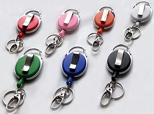 HoAoOo Retractable Badge Reel with Claw Clasp and Clip for Id Card Holders (7Pack) - Image 2
