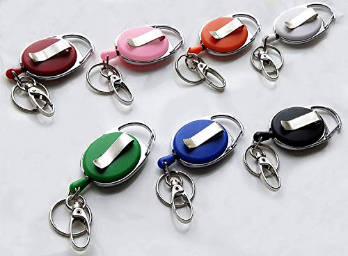 HoAoOo Retractable Badge Reel with Claw Clasp and Clip for Id Card Holders (7Pack) - Image 3