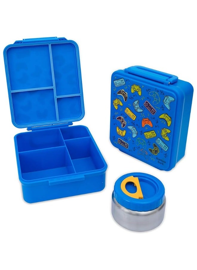 Bamboo Bark Bamboo Bark Bento Lunch Box for Kids with Food Jar Keeps Food Cold for XH & Warm for XH - Snack Box with Compartments - Dishwasher Safe & BPA Free  - Image 1