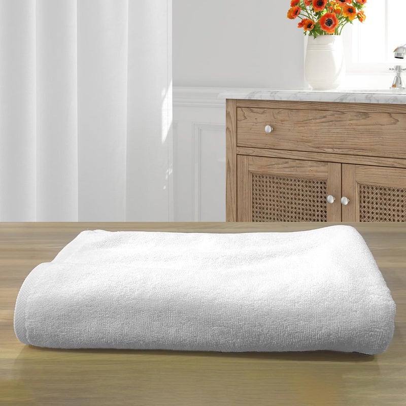 LABHAM - Hotel Premium 700GSM, Pure Cotton, Super Soft, Anti Microbial, Bath Towel (75cm x 150cm), Pack of 1 - White - Image 2