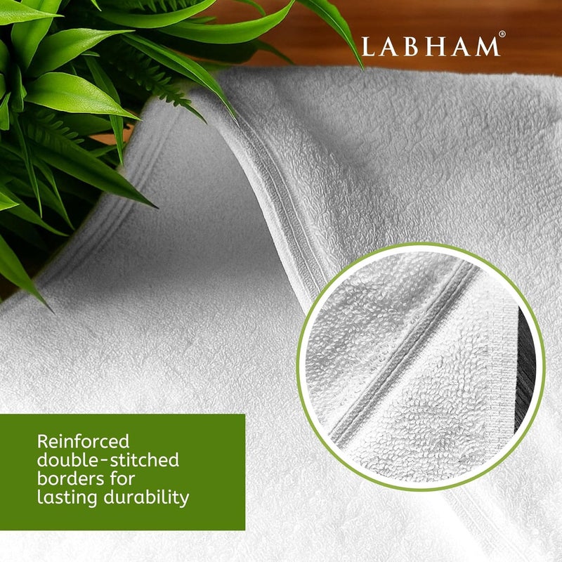 LABHAM - Hotel Premium 700GSM, Pure Cotton, Super Soft, Anti Microbial, Bath Towel (75cm x 150cm), Pack of 1 - White - Image 5