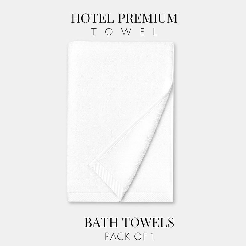 LABHAM - Hotel Premium 700GSM, Pure Cotton, Super Soft, Anti Microbial, Bath Towel (75cm x 150cm), Pack of 1 - White - Image 3