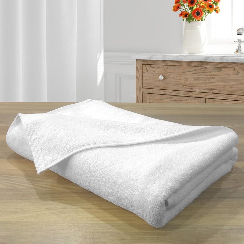 LABHAM - Hotel Premium 700GSM, Pure Cotton, Super Soft, Anti Microbial, Bath Towel (75cm x 150cm), Pack of 1 - White - Image 1