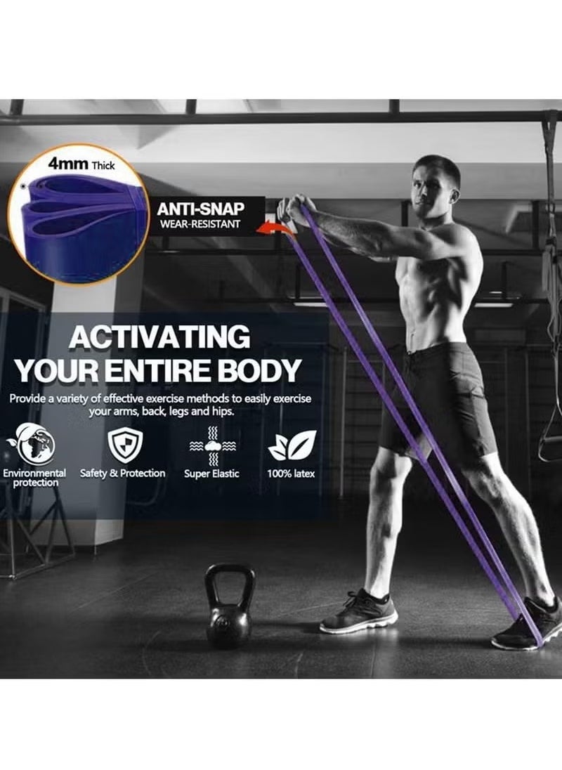 QUTOOB 35-85 LBS Resistance band pull up assist band heavy duty powerlifting exercise stretch bands for powerlifting, muscle toning, yoga, stretch mobility (Purple)  - Image 4