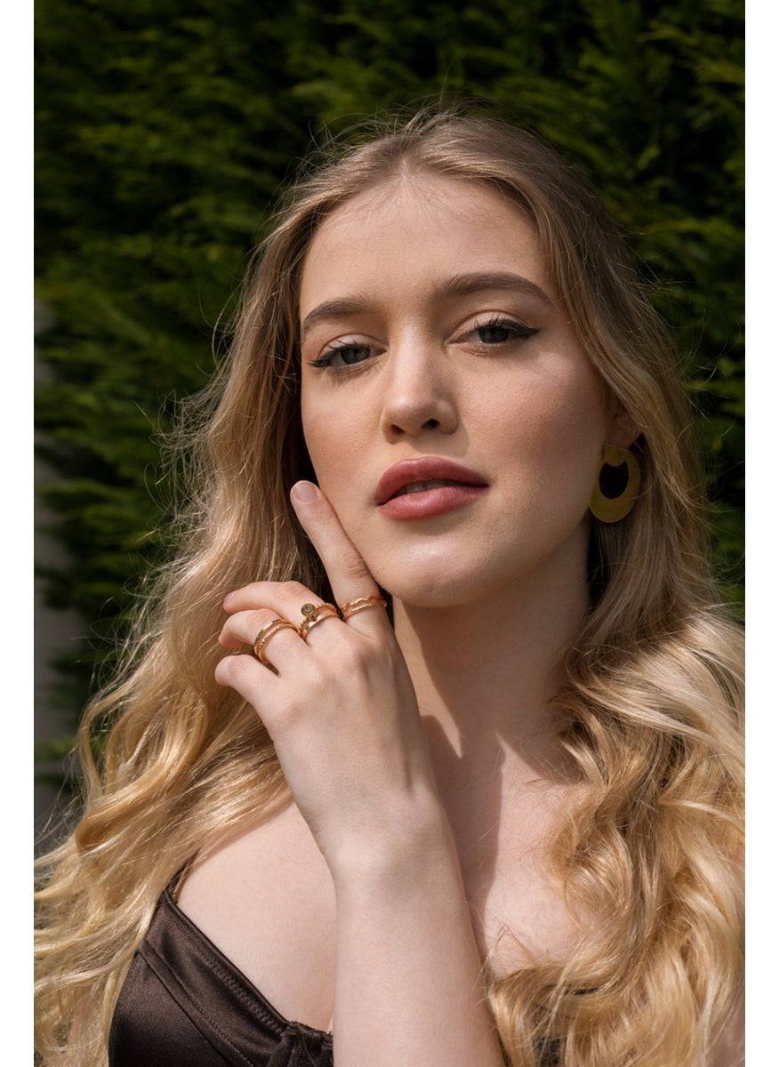 Hit Dükkan Gold Color Metal Hoop Earring (3.5cm x 3.5cm)  - Image 4
