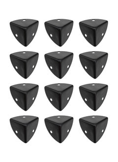 KASTWAVE 12pcs Black Corner Brace Decorative Protectors Wrap Angle Edge Guard Cover Brackets 25mm for  Metal Shelf Edge Protector Box Corner Protectors Decorative Angle Corner Guards  - Image 1