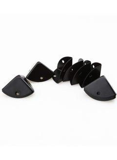 KASTWAVE 12pcs Black Corner Brace Decorative Protectors Wrap Angle Edge Guard Cover Brackets 25mm for  Metal Shelf Edge Protector Box Corner Protectors Decorative Angle Corner Guards  - Image 3