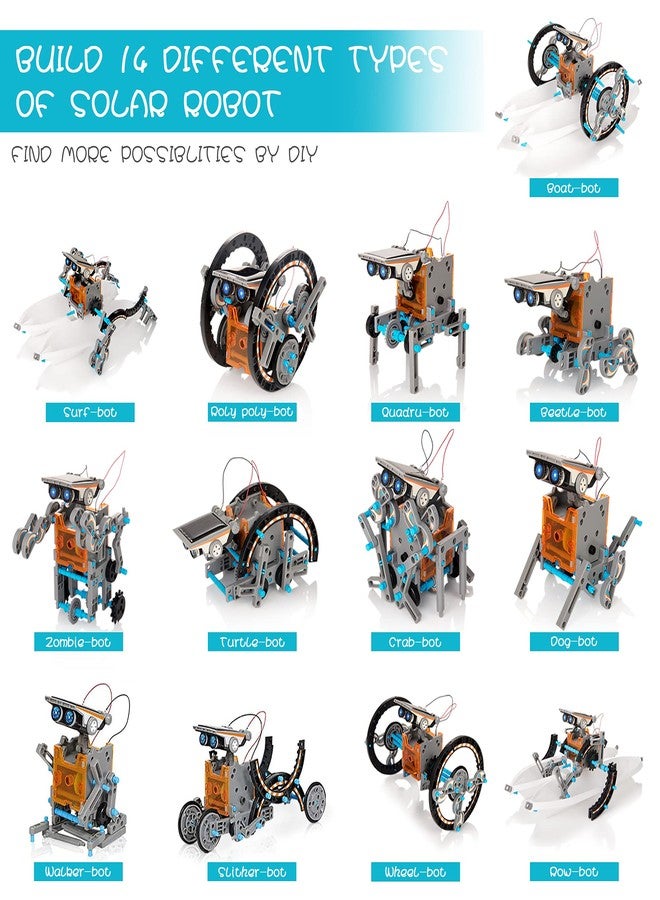 Bravmate Solar Robot Toys for Children, 14 in 1 Educational STEM Kit for Solar Nergia Toys, Children from 10 Years Older (190 Pieces) - Image 5