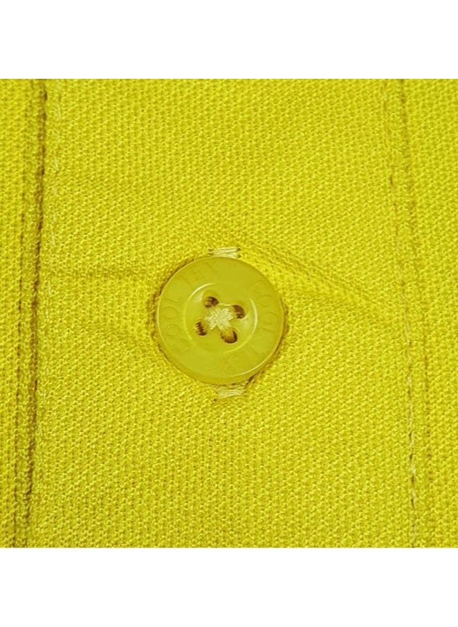 COOL TEX Cooltex Unisex Cotton polyester Plain Yellow Polo T-Shirts Cool Dry-Fit Material Short Sleeves Soft and Comfortable  - Image 3