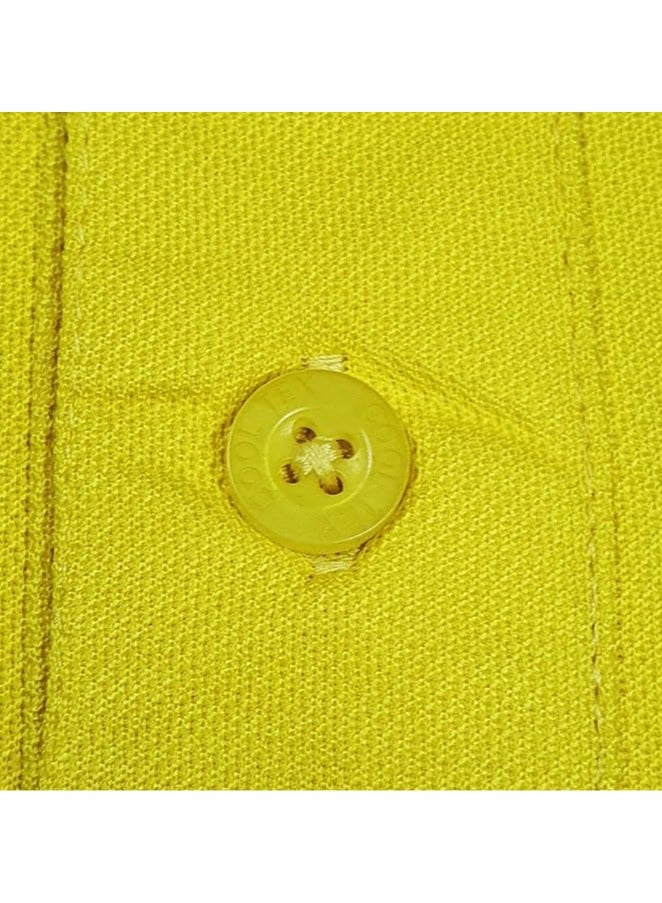 COOL TEX Cooltex Unisex Cotton polyester Plain Yellow Polo T-Shirts Cool Dry-Fit Material Short Sleeves Soft and Comfortable - Image 4