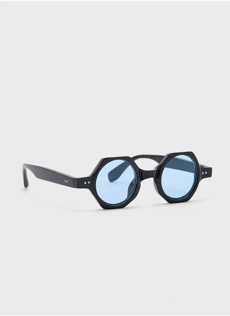 Seventy Five Hexagone Shape Casual Sunglasses