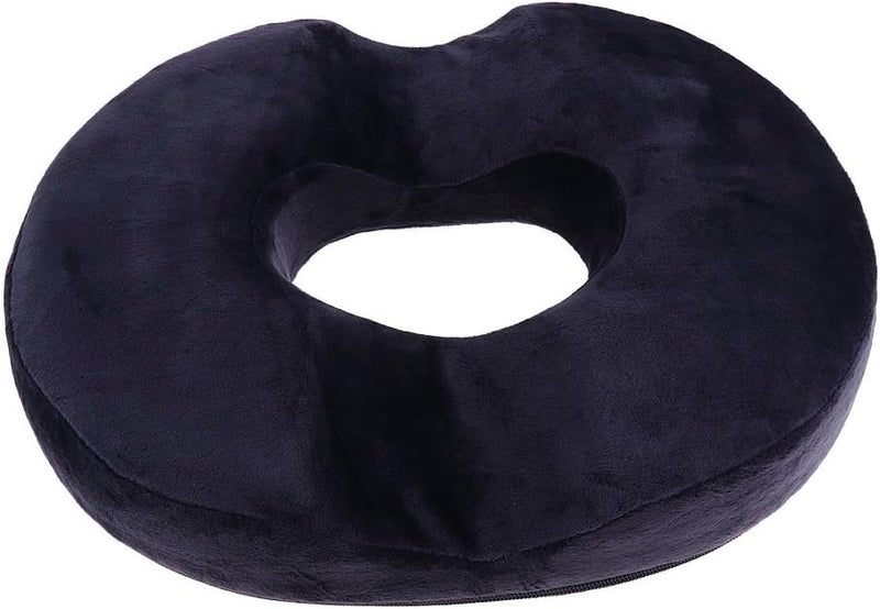 klarako Donut Seat Cushion Pillow Memory Foam Car Office Chair Pad for Orthopedic Tailbone  Navy - Image 3