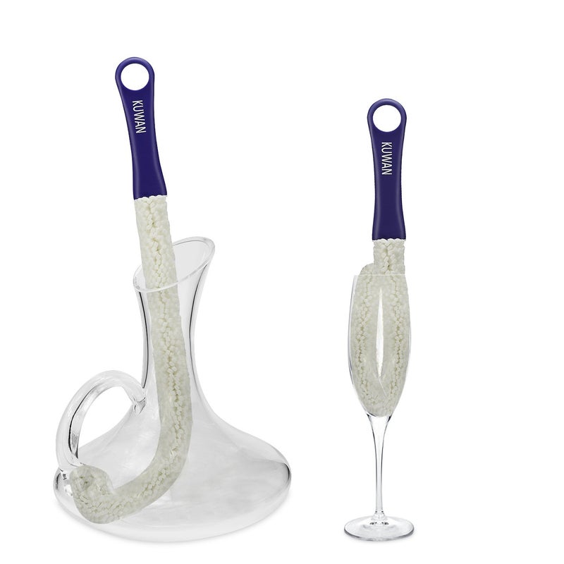 KUWANI KUWAN Bottle Cleaning Brush Multi-function Household Tools Flexible Bottle Scourer for Some Decanters, Goblets, Glasses, Cups (Long) - Image 1