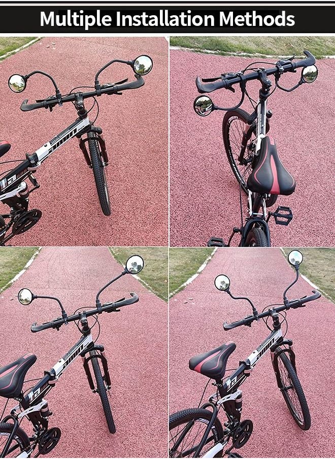 GROIC - 2 Pack Bicycle Rearview Mirror 360° Adjustable Bending Handlebar Bike Mirror Wide Angle Rear View Mirrors Rotatable Acrylic Convex Mirror for Ride Safely Electric Bicycle Moped Cycling - Image 1