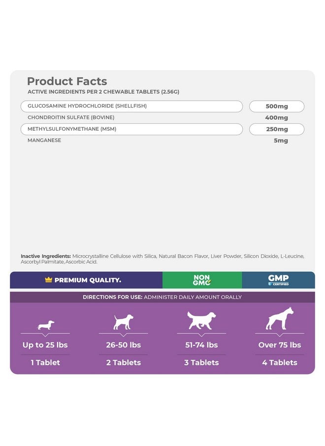 Coco and Luna Joint Supplement for Dogs - 120 Chewable Tablets - with Glucosamine, Chondroitin, MSM and Manganese for Hip, Tissue, and Mobility Support, Dog Joint Pain Relief  - Image 5