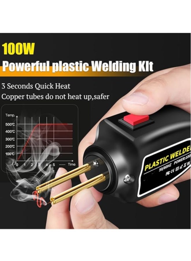 Generic 100W Mini Plastic Welding Machine, Car Bumper Repair Kit, 200pcs, 4 types of flat/wave/outer corner heat clips for repairing cracks  - Image 3
