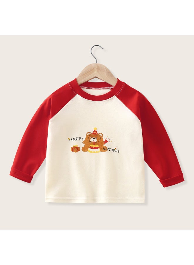 Children's Base Shirt Autumn New Cotton Baby Boys T-shirt Girls Long Sleeve Top Children's Wear
