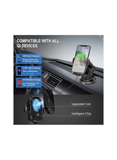 Generic Wireless Car Charger Mount, Auto-Clamping Qi 10W 7.5W Fast Charging Car Phone Holder Air Vent Compatible withiPhone11/11Pro/11ProMax/XSMax/XS/X Galaxy S10/S10+/S9/S9+ and More  - Image 2
