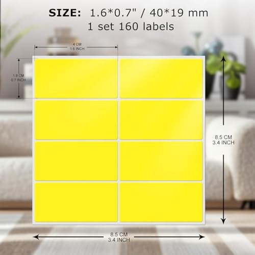 FINDAT Color Coding Stickers Rectangle 157075 Inch Vinyl Yellow Sticker Removable Waterproof Writable File Folder Moving Labels for Boxes Home Office Marking 160 PCS - Image 3