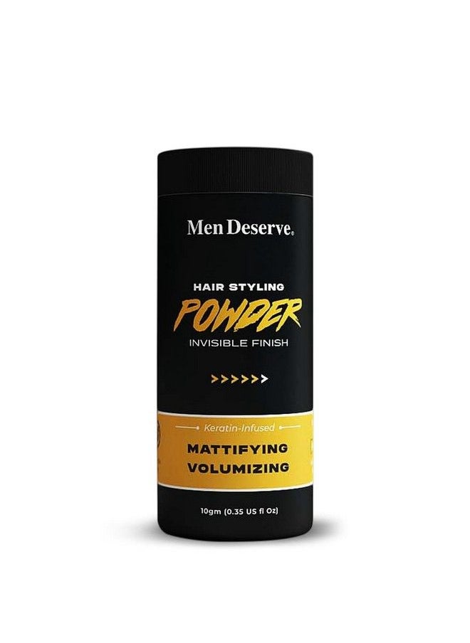 MEN DESERVE - Hair Styling Powder Wax (10G) ; For Hair Volume Strong Hold And Matte Hair Look ; Invisible Finish Hair Powder For Men ; Sulphates And Paraben Free ; Hair Volume Powder For Men - Image 1