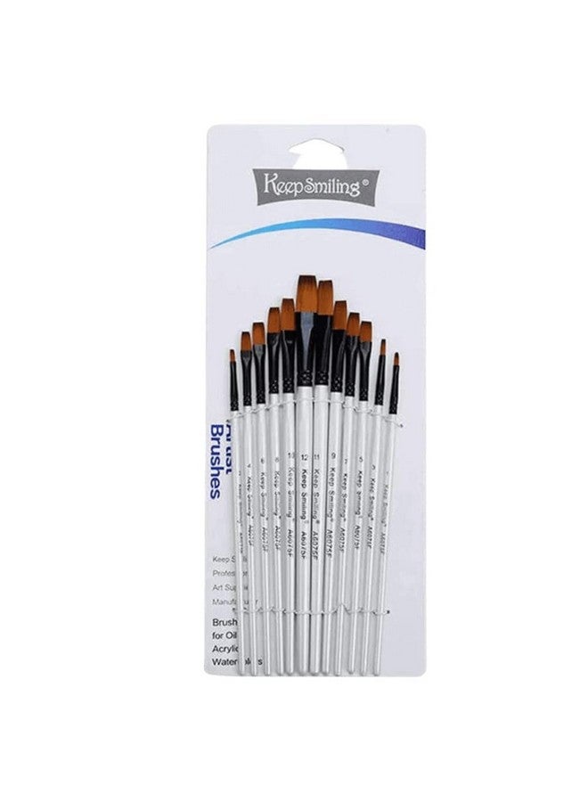 HAKIM'S HS Keep Smiling Brush (Short Handel Flat Set of 12) - Image 1