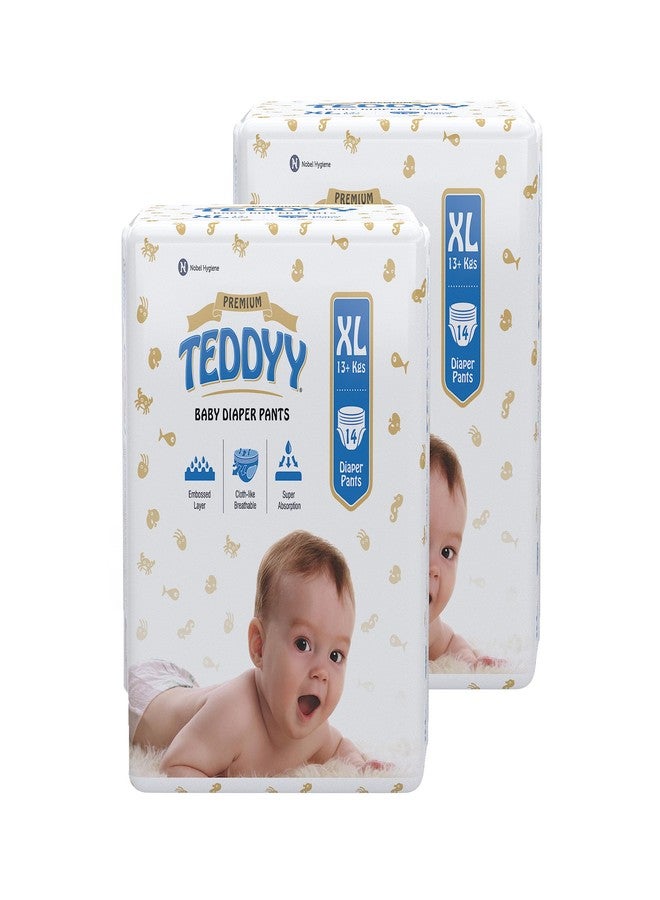 TEDDYY Baby Premium Extra Large Diaper Pants 28 Count (Pack of 2), 12-17 kgs, Long Lasting Absorption, Anti - Bacterial - Image 1