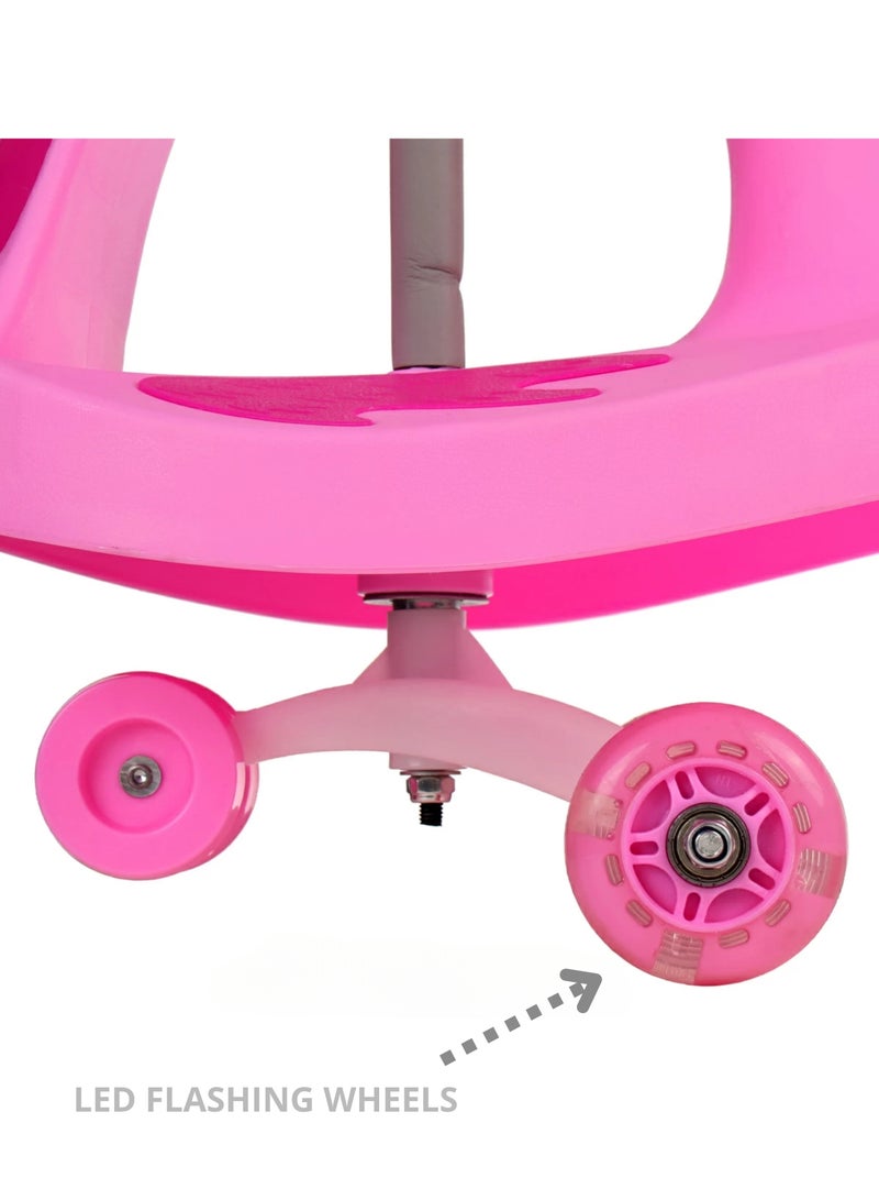 Loquat Amazing Swing Car with 360 Degree Swivel Handle and Light-Up PU Wheels for Kids Twist, Rotate and Go - Multi Color Product - Image 5