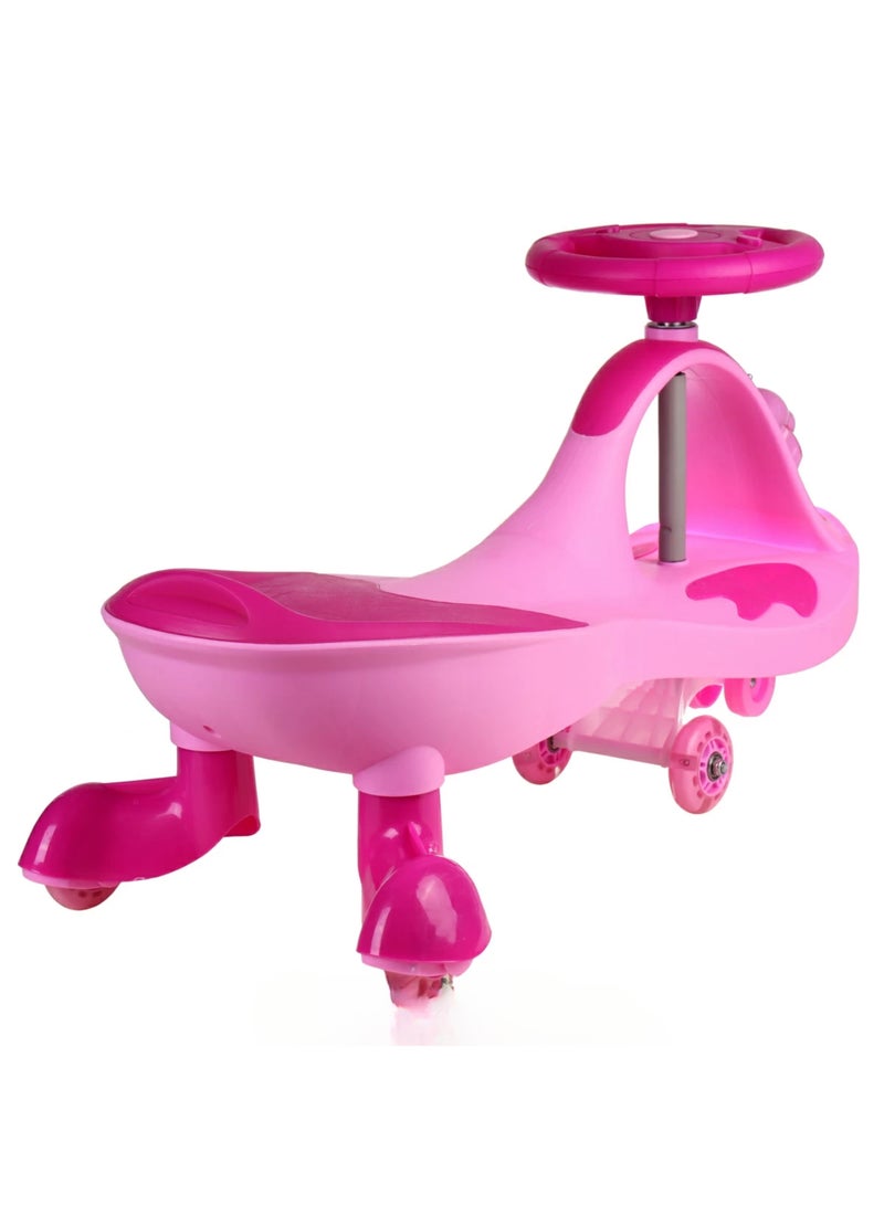 Loquat Amazing Swing Car with 360 Degree Swivel Handle and Light-Up PU Wheels for Kids Twist, Rotate and Go - Multi Color Product - Image 3