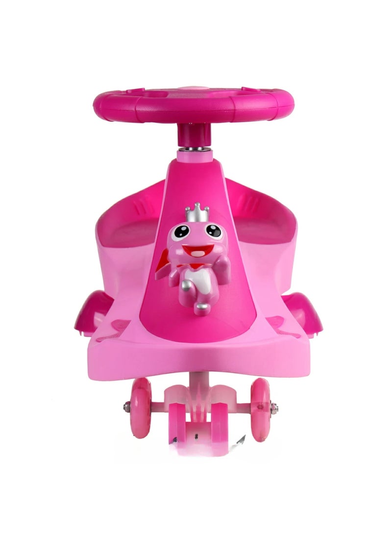 Loquat Amazing Swing Car with 360 Degree Swivel Handle and Light-Up PU Wheels for Kids Twist, Rotate and Go - Multi Color Product - Image 2