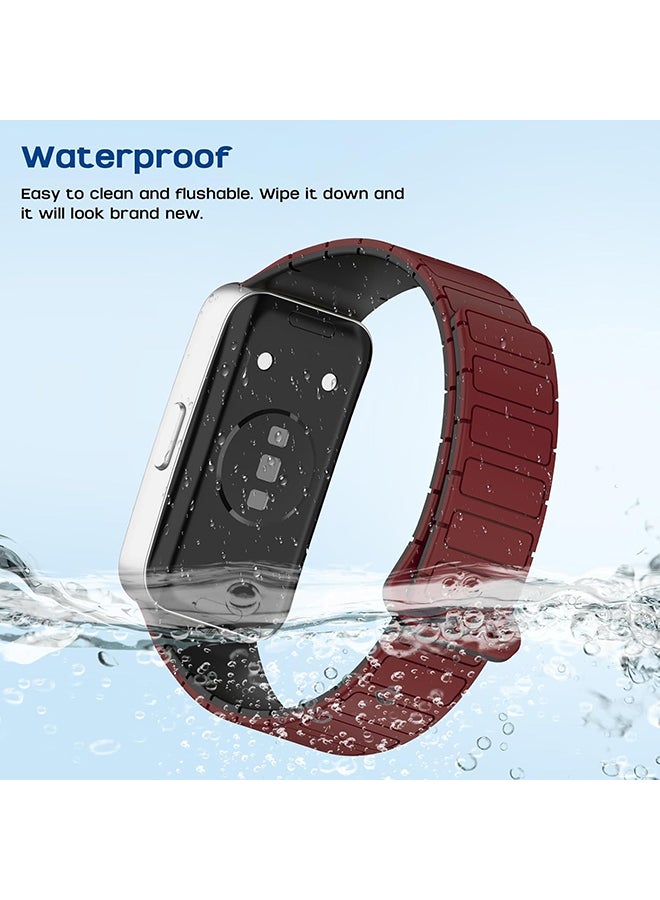 O Ozone Magnetic Loop Strap for Huawei Band 10 | Huawei Band 9 |8 Watch Band,Silicone Sport Strap Watchband,Magnetic Silicone Replacement Wristband-Dark Green - Image 3