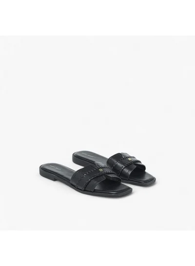 Flora Bella By Shoexpress Women Braid Detail Slip-On Flat Sandals
