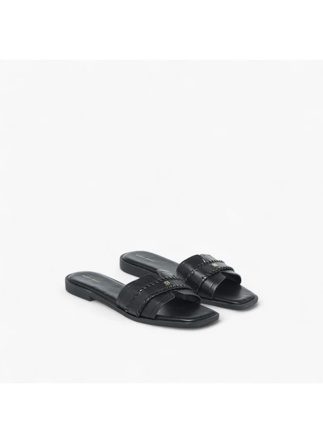 Flora Bella By Shoexpress Women Braid Detail Slip-On Flat Sandals