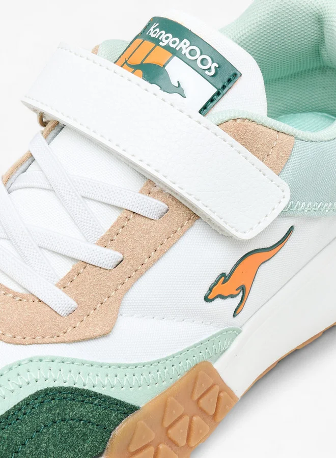 kangaROOS Boys' Colourblock Sports Shoes with Hook and Loop Closure