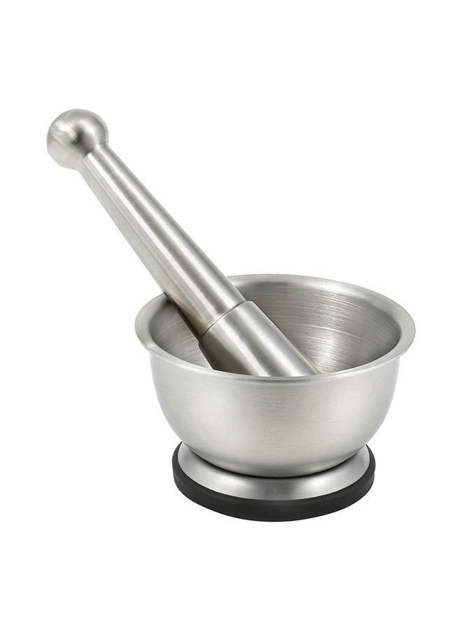 NIBEMINENT Spice Grinder Pill Crusher Mortar And Pestle Silver 15centimeter - Image 3