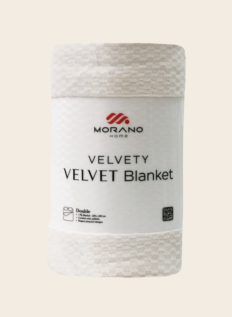 Morano Velvet Blanket – Dyed Model, 220x240 CM, Luxuriously Soft Polyester Throw, Lightweight Warm Blanket for Bed or Sofa – Elegant Colors for all Home Styles - Image 1