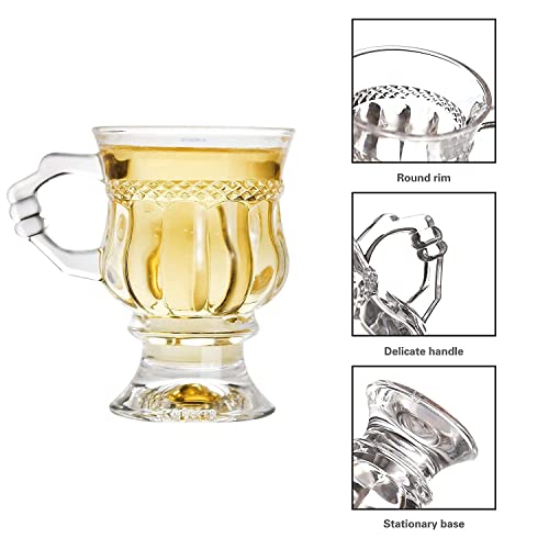SYANKA Italian Premium Glass Coffee Mug Tea Cups Set of 6-150 ML, Transparent, Glass Cups Set for Tea, Coffee, Green Tea, Herbal Tea, Lemon Tea, Milk Cup - Image 5