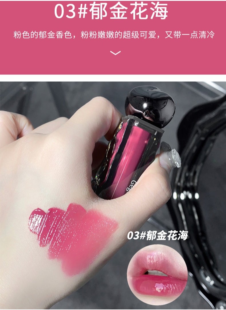 Moisturizing Lip Gloss 03 Super Shiny Mirror Moisturizing Long Lasting Non-Stick Cup Moisturizing Colorful Liquid Lipstick Plump Lips Improve Skin