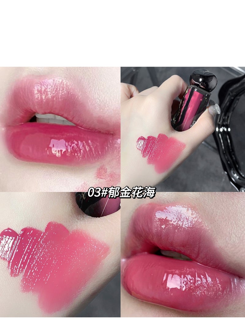 Moisturizing Lip Gloss 03 Super Shiny Mirror Moisturizing Long Lasting Non-Stick Cup Moisturizing Colorful Liquid Lipstick Plump Lips Improve Skin