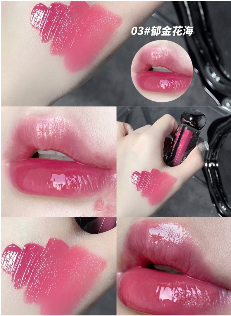Moisturizing Lip Gloss 03 Super Shiny Mirror Moisturizing Long Lasting Non-Stick Cup Moisturizing Colorful Liquid Lipstick Plump Lips Improve Skin