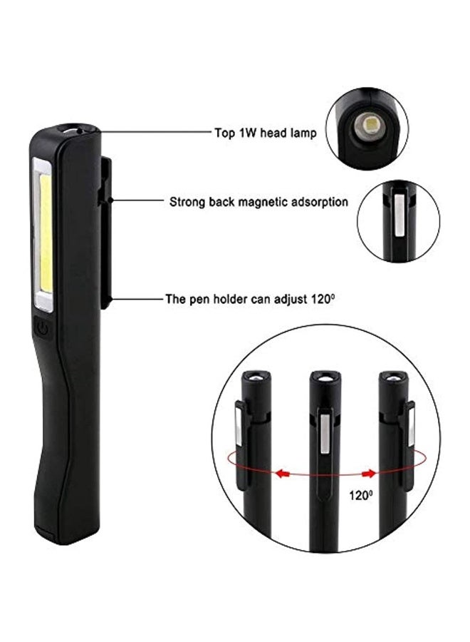 Generic Workshop Lamp Led Work Light Cob Work Light Led Hand Lamp Rechargeable Super Bright Led Inspection Lights With Magnet Clip And Usb Charging Cable Black And Red (2 Pieces) - Image 4