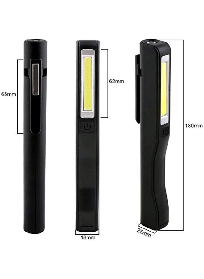 Generic Workshop Lamp Led Work Light Cob Work Light Led Hand Lamp Rechargeable Super Bright Led Inspection Lights With Magnet Clip And Usb Charging Cable Black And Red (2 Pieces) - Image 2