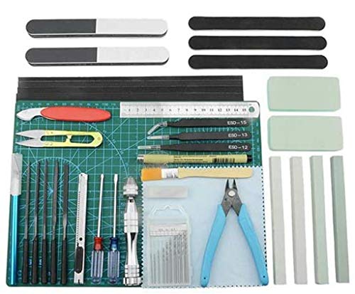 BXQINLENX Professional 38 PCS Model Tools Kit Modeler Basic Tools Craft Set Hobby Building Tools Kit for Gundam Car Model Building Repairing and FixingP - Image 1