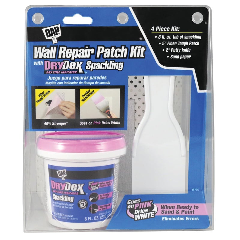 DAP DryDex Spackling Wall Repair Patch Kit, with Pink/White Dry Time Indicator, 8 Oz (7079812345) - Image 1