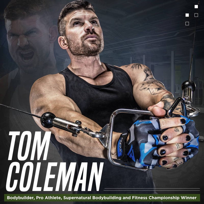 RDX Weight Lifting Gloves Gym Fitness Workout, Anti Slip Padded Palm Elasticated Strength Training Equipment Men Women Half Finger Exercise Bodybuilding Calisthenics Cycling Rowing Climbing - Image 3