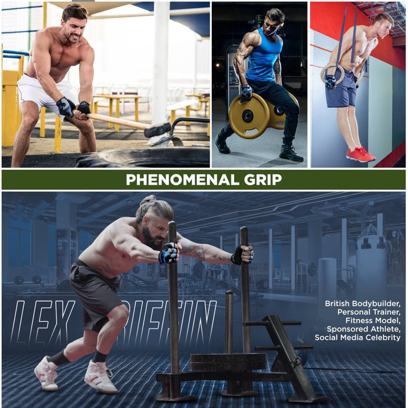 RDX Weight Lifting Gloves Gym Fitness Workout, Anti Slip Padded Palm Elasticated Strength Training Equipment Men Women Half Finger Exercise Bodybuilding Calisthenics Cycling Rowing Climbing - Image 5