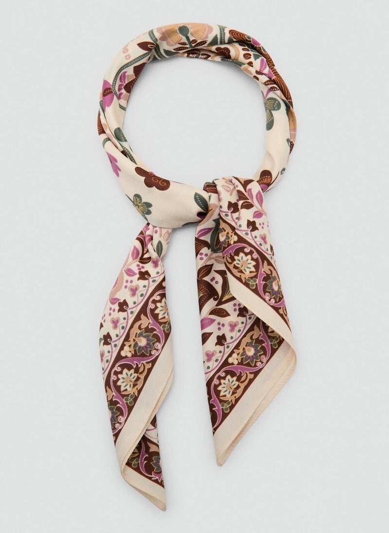 MANGO Abstract Floral Print Scarf  - Image 2